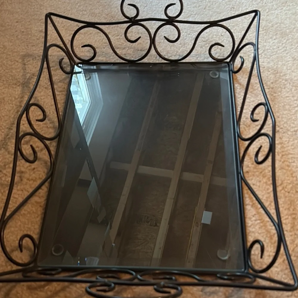 Elegant Black Metal Bath Tray